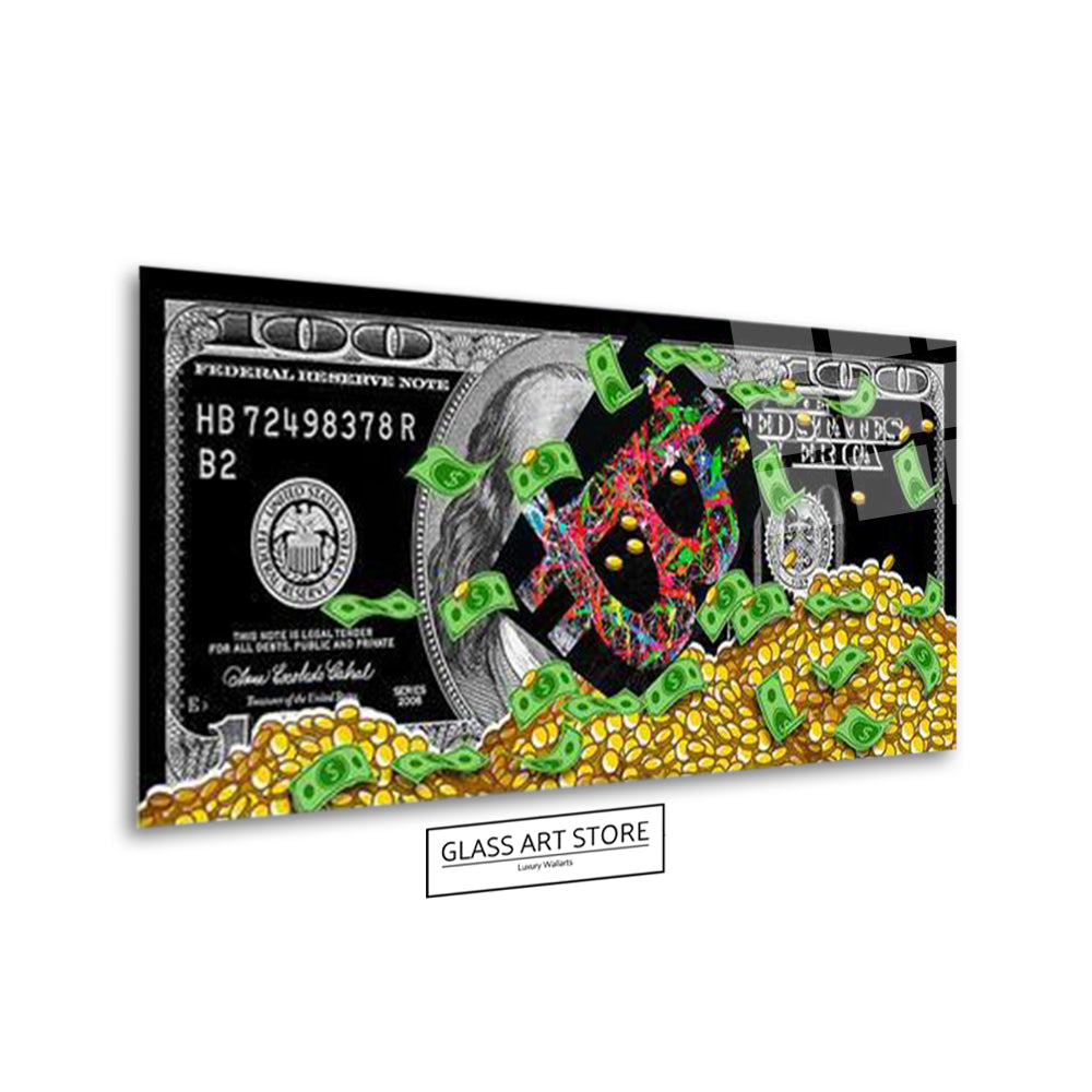 Dollar Bill 100 Bitcoin Wandkunst
