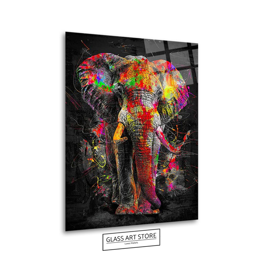 Abstrakte Wandkunst mit Elefanten